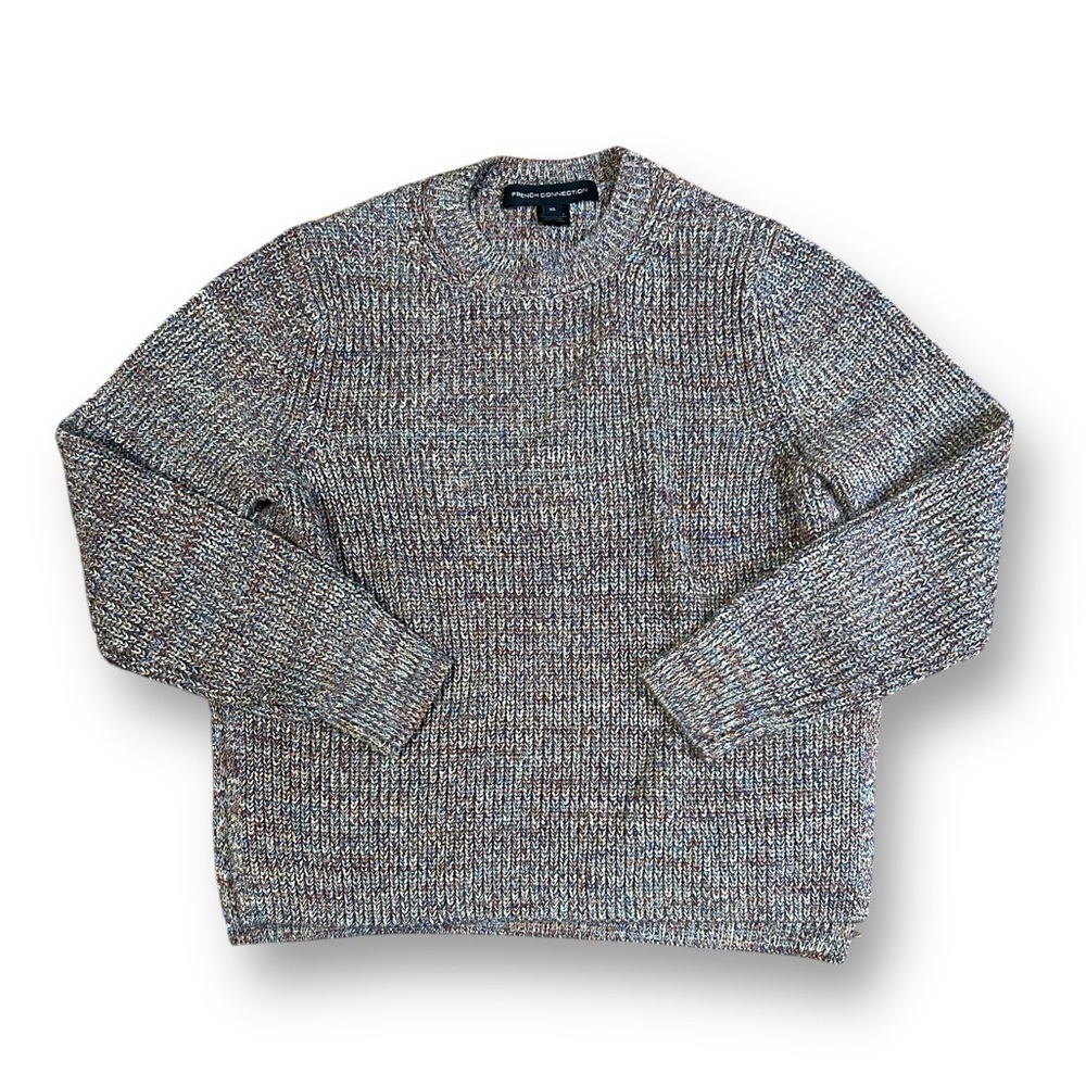 French Connection Chunky Knit Crewneck Rainbow Sweater Size XS